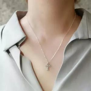 [제이로렌]십자가 래브라도나이트 원석 펜던트 실버 목걸이 N01130