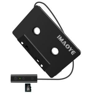 블루투스 5.1 자동차 오디오 스테레오 카세트 차량 테이프 변환기 충전 중 지지대 TF 카드 작동 2024