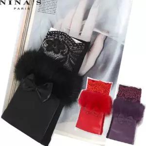 [니나스파리]래빗퍼_레이스토시 가죽반장갑(N4W100)