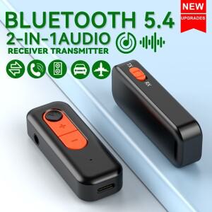 2IN 1 Bluetooth 5.4 오디오 수신기 송신기 3.5mm AUX HIFI 스테레오 자동차 스트리밍 음악 무선 어댑터(마