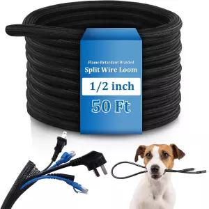 팡다 50피트 분할 와이어 직조 난연 땋은 케이블 슬리브 고온 도관 산업용 전기 틴셀 자동차 해상용 자동