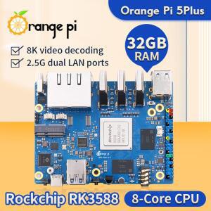 오렌지 파이 5 플러스 32GB 램 싱글 보드 컴퓨터 RK3588 PCIe 모듈 외장 와이파이-블루컬러투스 SSD M.2.0