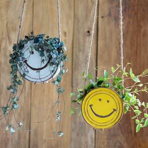 스마일 깡통 화분거실 소품 카페 사무 실 토분 사각형 인테리어 원형