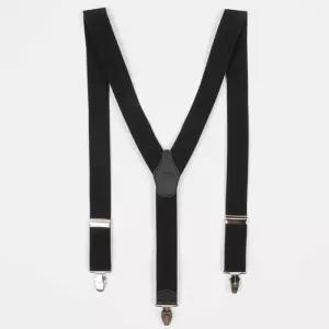 [옷자락]남성 멜빵코디 심플 깔끔한 집게 서스펜더 블랙 벨트