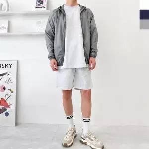 [옷자락]남자 라이트 윈드브레이커 운동 액티브 드로우코드 후드자켓