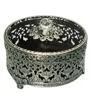 삼원 원형 주석 보석함 대함 엔틱 보관함 얼리 쥬얼리 케이스 쥬케이스 귀걸이 목걸이