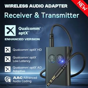 aptX-적응형 AD/HD/LL AAC Bluetooth 오디오 송신기 수신기 3.5MM AUX HiFi 스테레오 음악 멀티 포인트 무