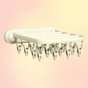 집게 옷걸이 건조대 속옷 양말 무타공 벽부착 세탁실