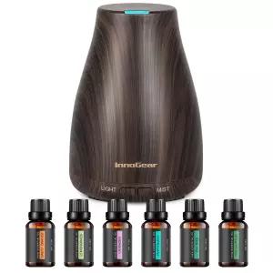 이노기어 에센셜 오일 디퓨저 6종 세트 100ml 아로마테라피 쿨 미스트 선물 다크 우드 그레인