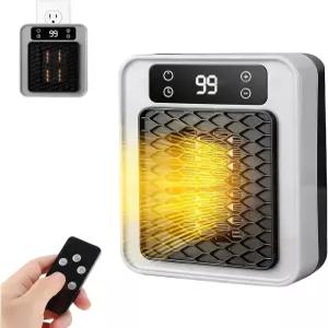 조절 가능한 온도 12시간 타이머 450W 전기 소형 히터를 갖춘 원격 에너지 절약형 스마트 휴대용 장착된