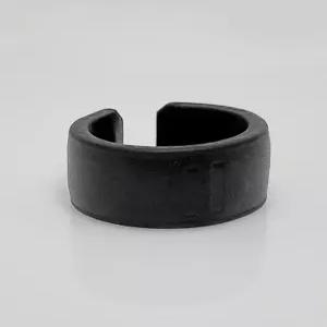 [블레스드 뷸렛]로고 가죽 오픈 반지_블랙/화이트/오렌지