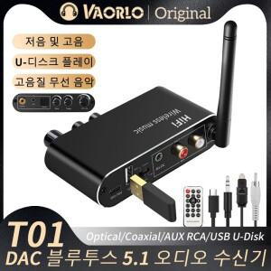 DAC Bluetooth 5.1 오디오 수신기 U 디스크 3.5MM AUX RCA 광 동축 Hifi 스테레오 무선 어댑터 디지털-아날