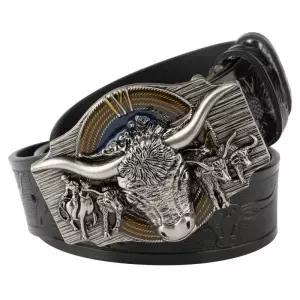 가죽벨트 남녀공용 천연가죽 엠보싱 버클 캐주얼 패션 남성 여성 코디용