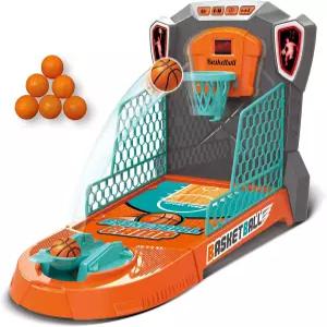 생일 선물로 KUARLUBI 농구 슈팅 게임 장난감 코트가 있는 데스크탑 테이블 세트 이동 라이트 앤 스코어