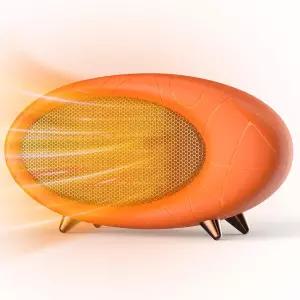 Lmkeji 우주 히터 실내용 600W 소형 책상 침실 테이블 홈 오피스용 빠른 안전 개인용 데스크톱 오렌지