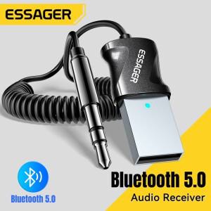 Essager Bluetooth 5.0 오디오 수신기 동글 USB 3.5mm Aux 잭 자동차 스피커 스테레오 무선
