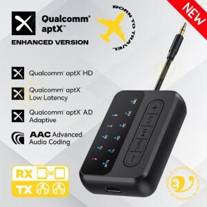 2in 1 aptX-Adaptive AD/HD/LL AAC Bluetooth 오디오 송신기 수신기 3.5MM AUX HiFi 음악 멀티포인트 비행