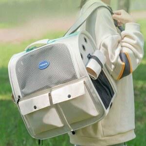 산책가방 슬링백 백팩 강아지용 데님 여행 개물림 애완동물 배낭 이동 투명