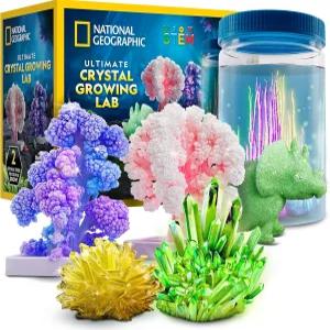 내셔널 지오그래픽 얼티밋 크리스탈 재배 키트 - 어둠 속의 빛 공룡 피규어 수중 트리 등 5가지 학습