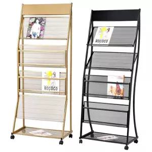 골드 인테리어 잡지 꽂이 매거진랙 다용도 전단지 전면 수납 거치대