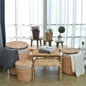 빈티지 라탄바스켓 대형 빨래 세탁 바구니 대형 햄퍼