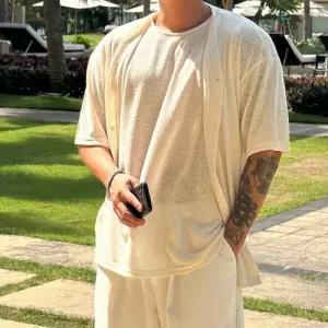 [다잇템]남자 여름 바캉스룩 린넨나시 가디건 세트