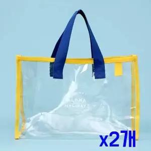 TBZ 투명 다용도 비치 토트백 (옐로우 블루) x2개