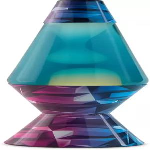 스펜서 라바 램프 - 14.5인치 나노 하드플레이트 오리지널 모션 폴리곤 인쇄 베이스 핑크 왁스 및 블루