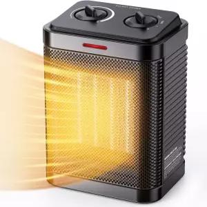 실내용 공간 히터 1500W 휴대용 전기 세라믹 온도 조절기가 있는 소형 2S 고속 난방 과열 및 팁 오버 보호