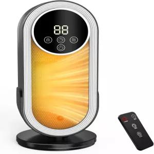 실내용 공간 히터 온도 조절기와 리모컨이 장착된 소형 휴대용 전기 12시간 타이머 3가지 모드 1500W PTC