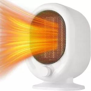 LIWET 미니 공간 히터 1500W 소형 책상 기어 조절 가능 PTC 세라믹 난방 팁오버 및 과열 방지 빠른