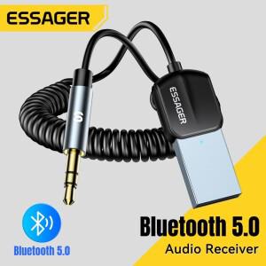 Essager Bluetooth 5.0 수신기 어댑터 Aux 케이블 스피커 Handfree 3.5mm 잭 오디오 음악 USB 차량용 송신