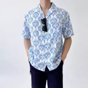 [다잇템]남자 여름 커플룩 신혼 에스닉 해변 남방 셔츠