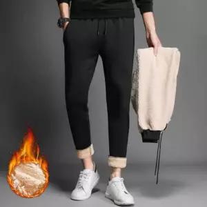 [옷자락]남자 라이닝 FW 조거 극세사 검정 보온 주머니 팬츠