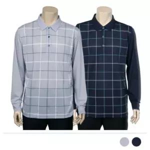 [옷자락]남성 골프티셔츠 카라 롱슬리브 더블체크 티셔츠