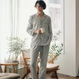 [옷자락]남자 순면 긴팔파자마 신혼여행 단가라 커플잠옷 잠옷