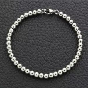 [옷자락]남자 여자 공용 볼 6mm 메탈 써지컬 스틸 팔찌