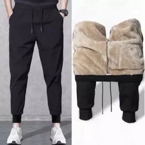 [옷자락]남자 겨울 따뜻한 양털 여행 방한 추리닝 팬츠