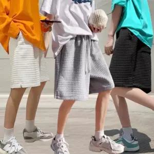 [다잇템]남자 여름 트레이닝팬츠 와플 코튼 반바지 팬츠