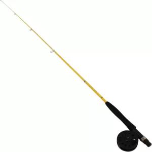 이글 클로 PK66TF 팩-잇 플라이 콤보 길이 6피트 6인치 1피스 텔레스코픽. 3 라인 무게 옐로우 로드/블랙