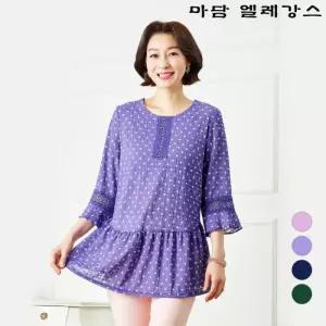 [마담엘레강스][마담엘레강스] 레이스 포인트 시어서커 블라우스 K201BL07