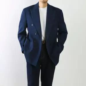 [다잇템]남자 더블자켓 간절기 데님 댄디룩 면 자켓