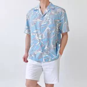 [다잇템]남자 여름 신혼 커플 휴양지 비치 반팔 셔츠