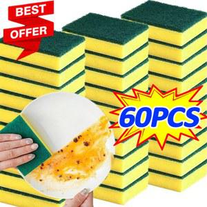 10 60Pcs 고 흡수성 양면 나노 포트 에머리 클린 도구 매직 히 녹 스폰지 자동차 브러시 청소 얼룩