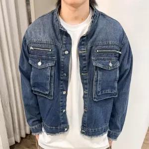 [다잇템]남자 차이나넥 밑단 수술컷팅 크롭 봄 청자켓