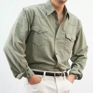 [다잇템]남자 여름 나일론남방 오버핏 긴팔 셔츠