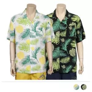 [다잇템]남성 반팔남방 바캉스룩 야자수 하와이안 셔츠