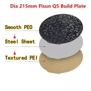 Flsun Q5 PEI 양면 자기 강철 PEO PET PEY 시트 빌드 플레이트 직경 215mm 용 에너지 라운드