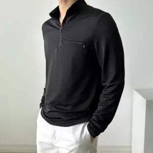 [다잇템]남자 여름 반 터틀넥 반집업 냉감 긴팔 티셔츠