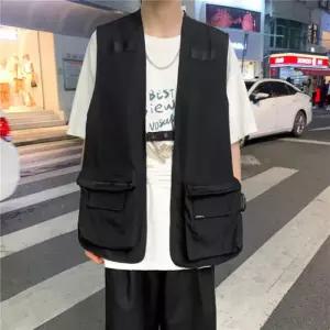 [다잇템]남자 스트릿룩 아웃도어 작업복 수납 캠핑 조끼